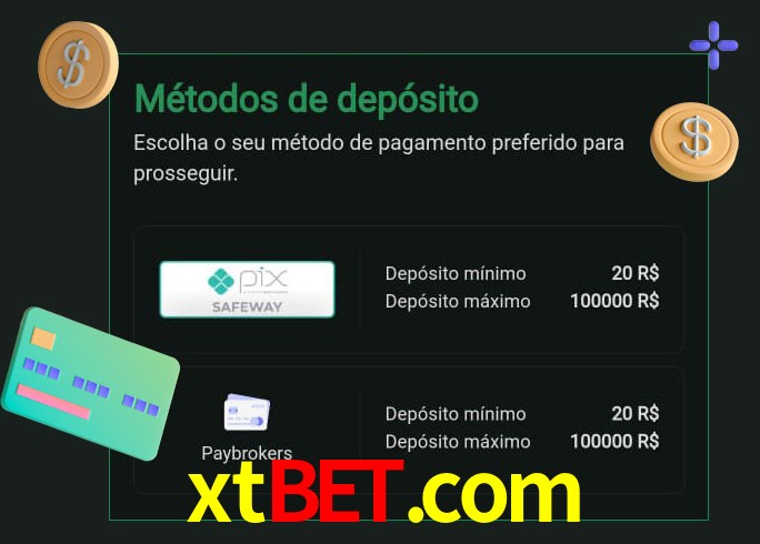 O cassino xtbet.com oferece uma grande variedade de métodos de pagamento